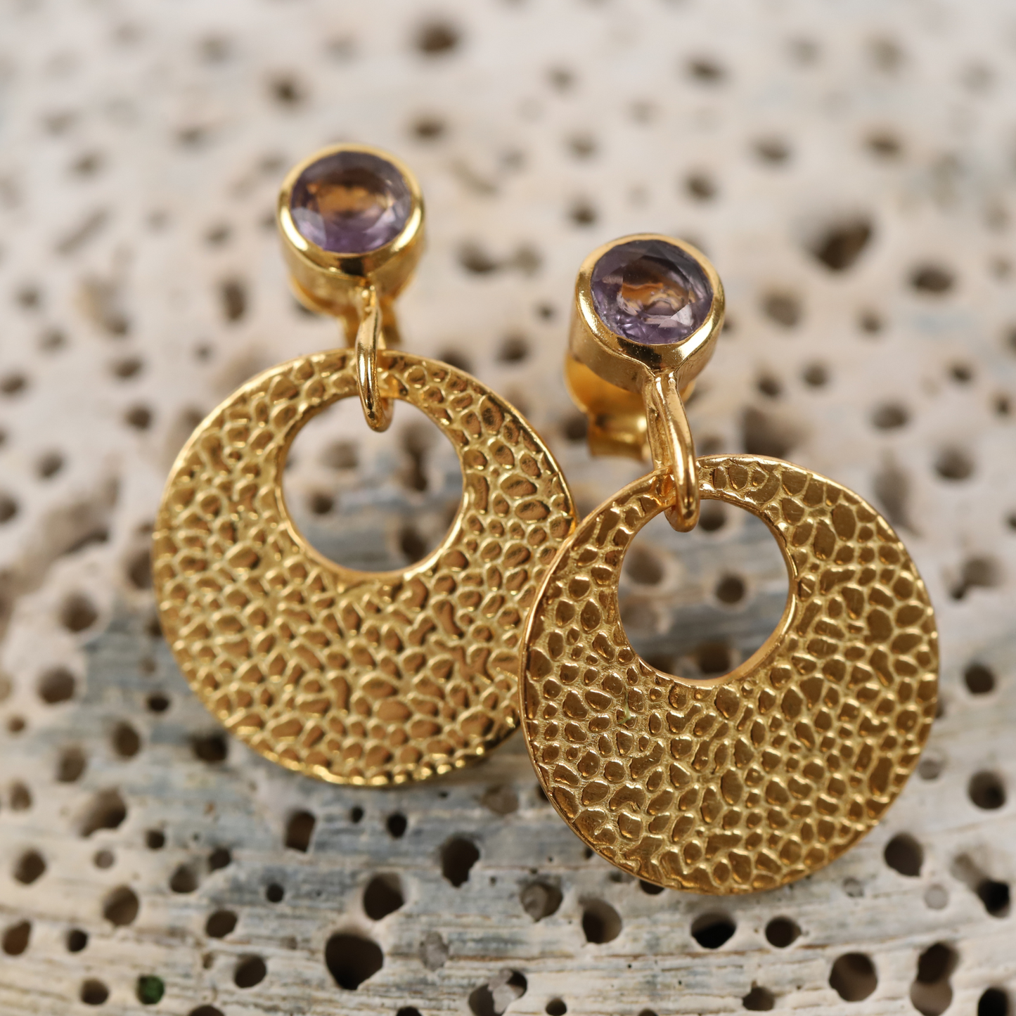 Amethyst Quartz 925 Silver Earrings