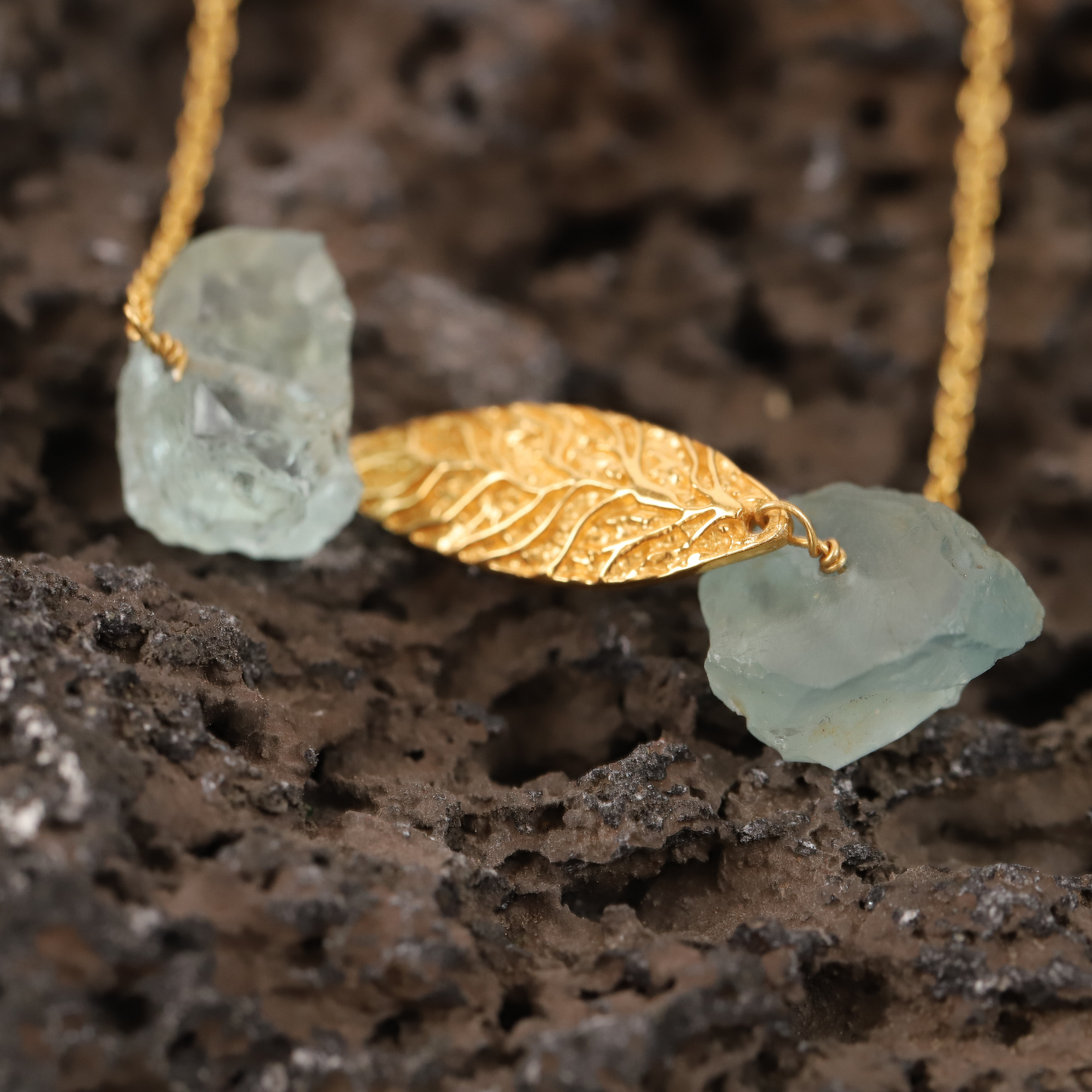 Aqua Chalcedony Rough Gemstone 925 Sterling Silver Bracelet
