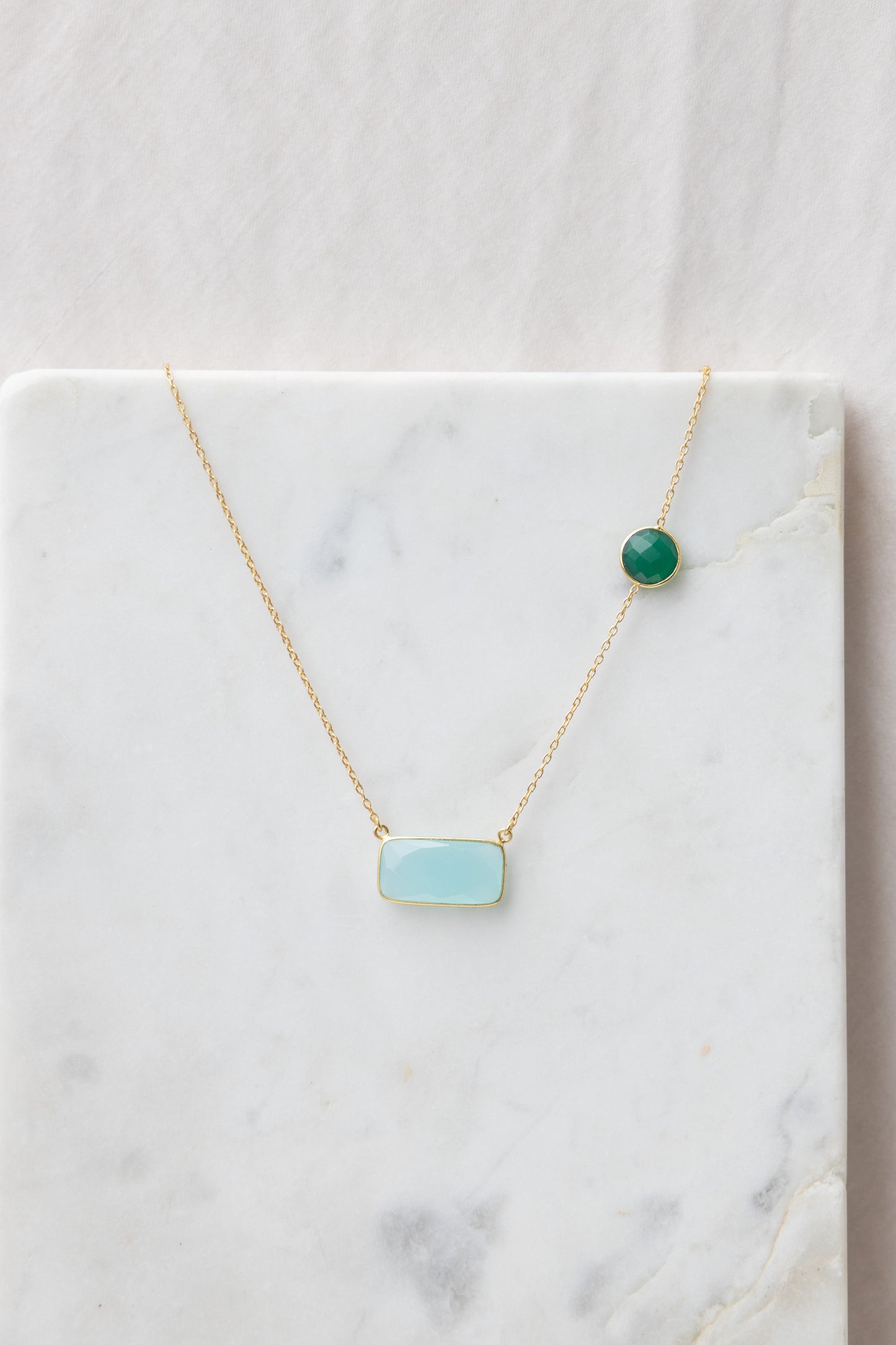 Aqua Chalcedony and Green Onyx