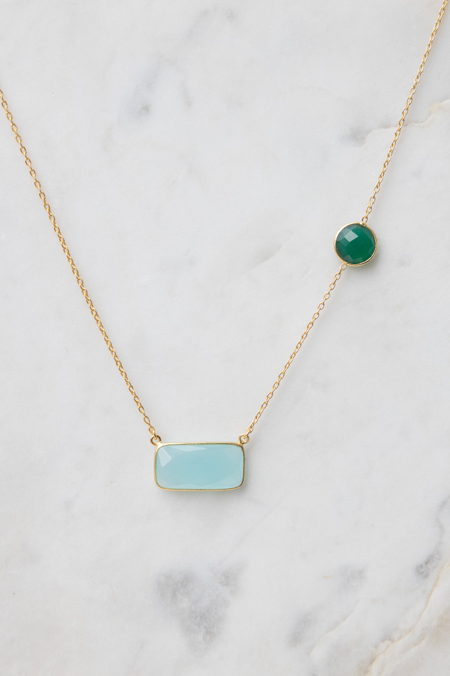 Aqua Chalcedony and Green Onyx