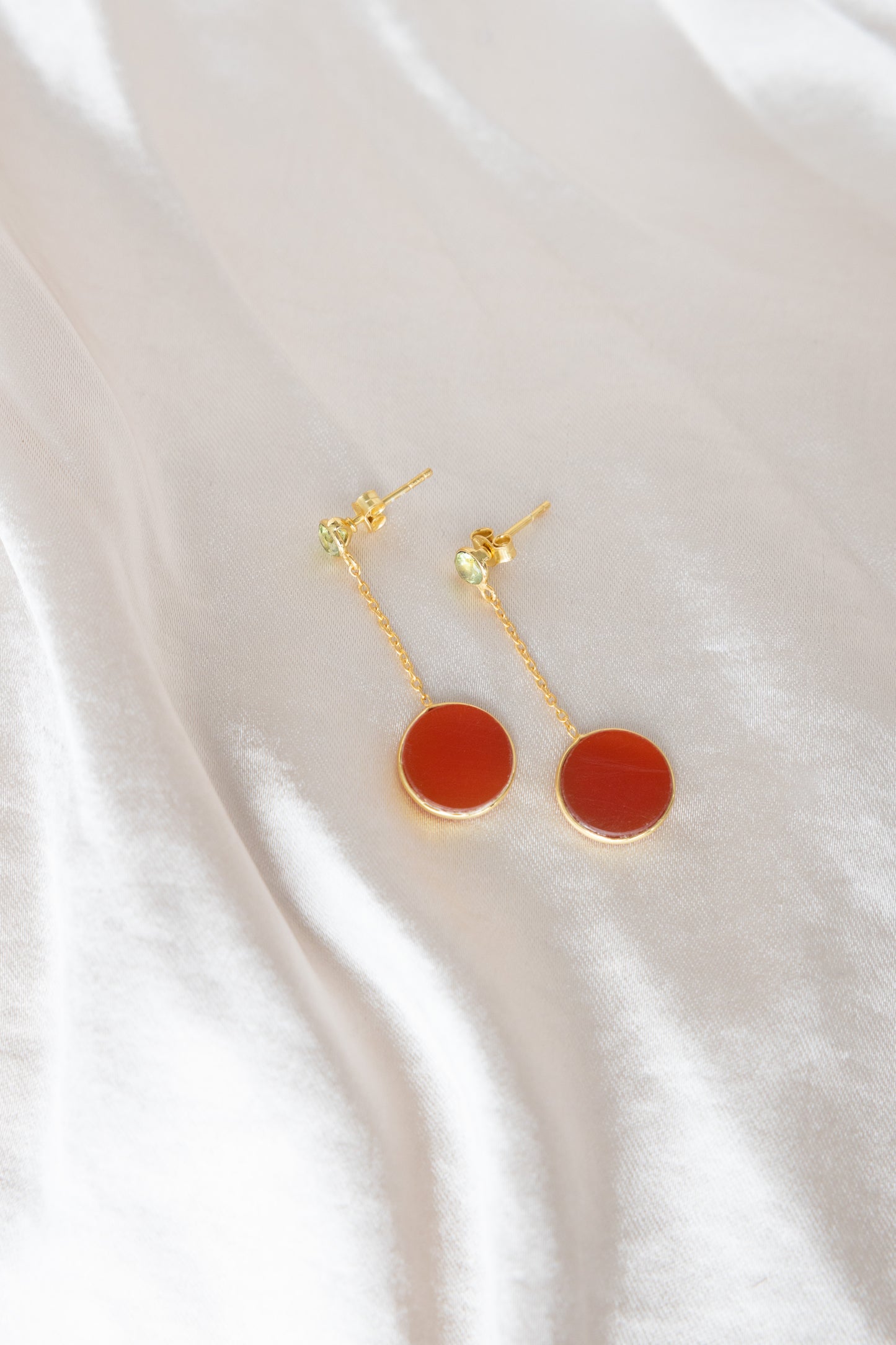 Peridot and Carnelian Earrings