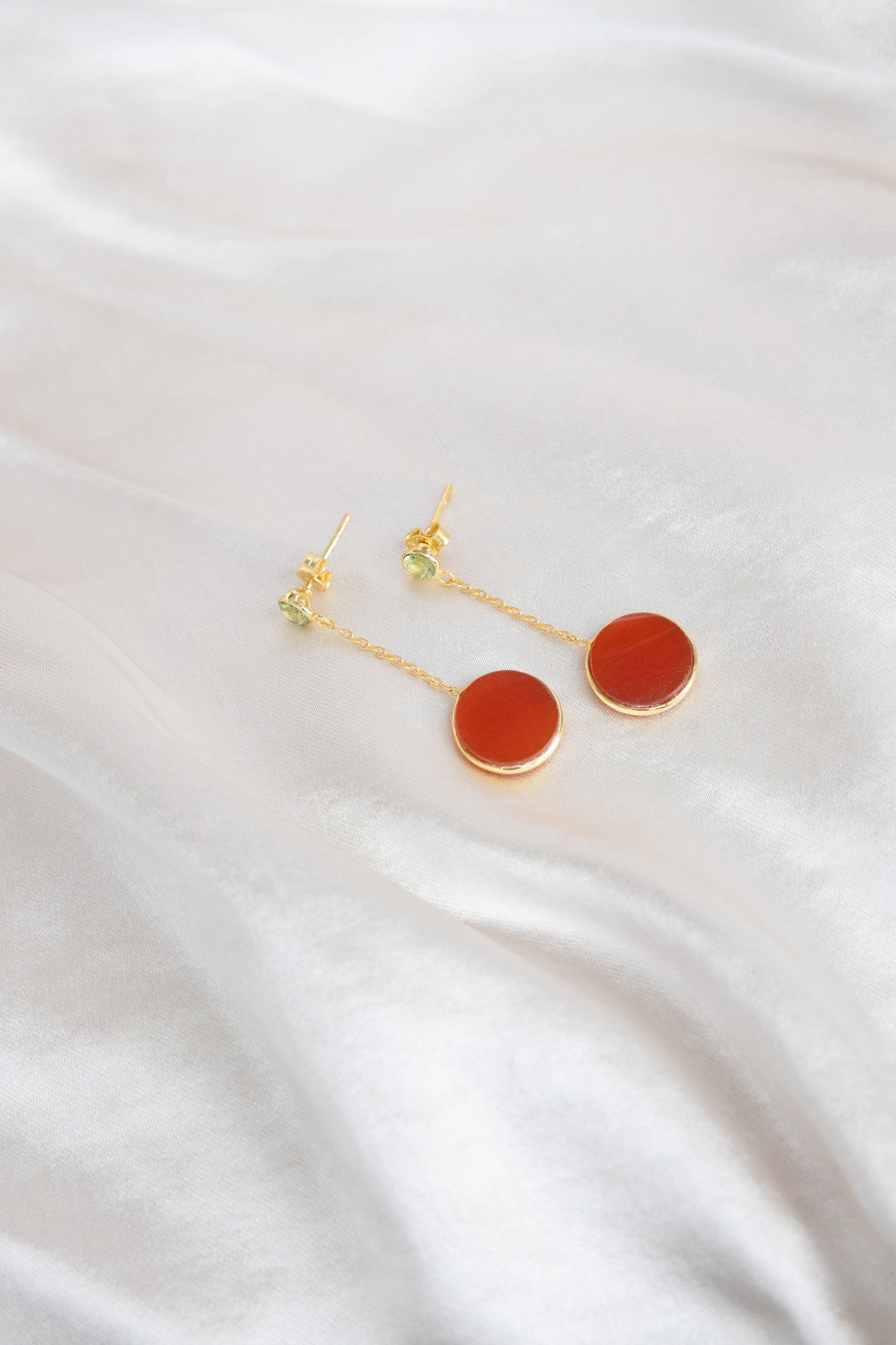 Peridot and Carnelian Earrings