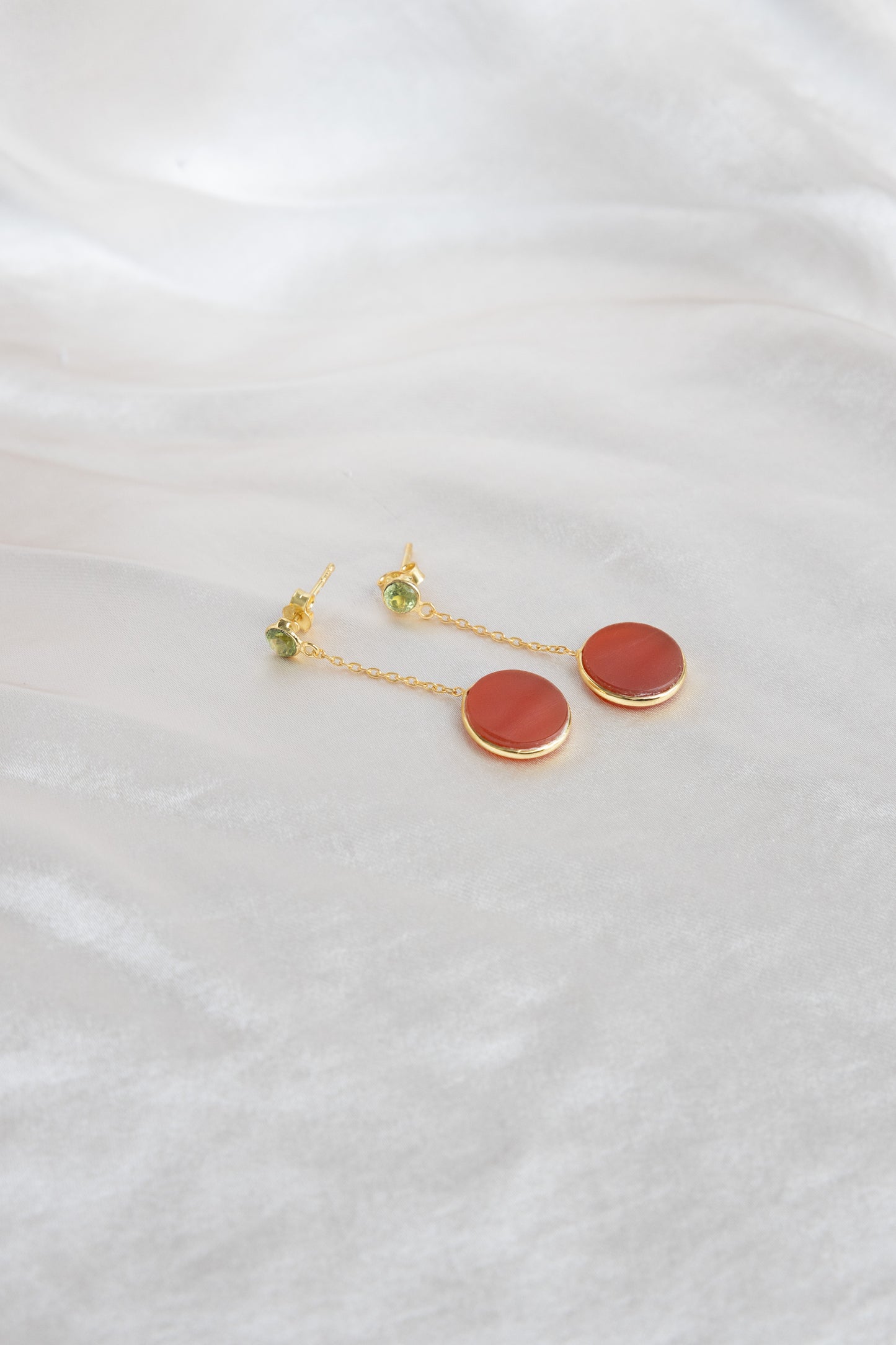 Peridot and Carnelian Earrings