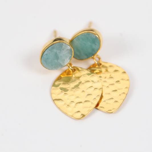 Amazonite Gold-Plated Sterling Silver Earrings