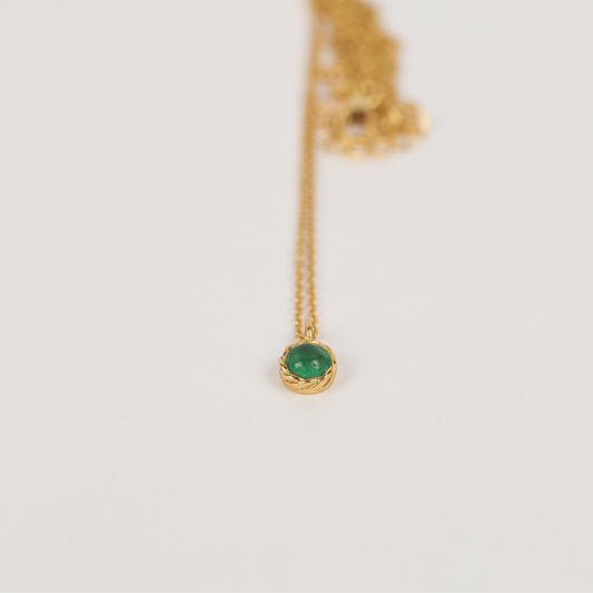 Green Jade 925 Silver Necklace