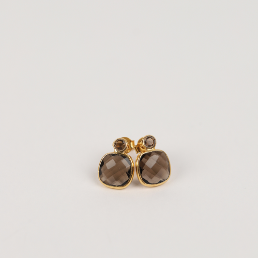 Smoky Quartz 925 Silver Earrings