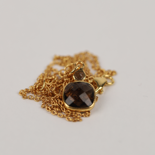 Smoky Quartz 925 Silver Necklace