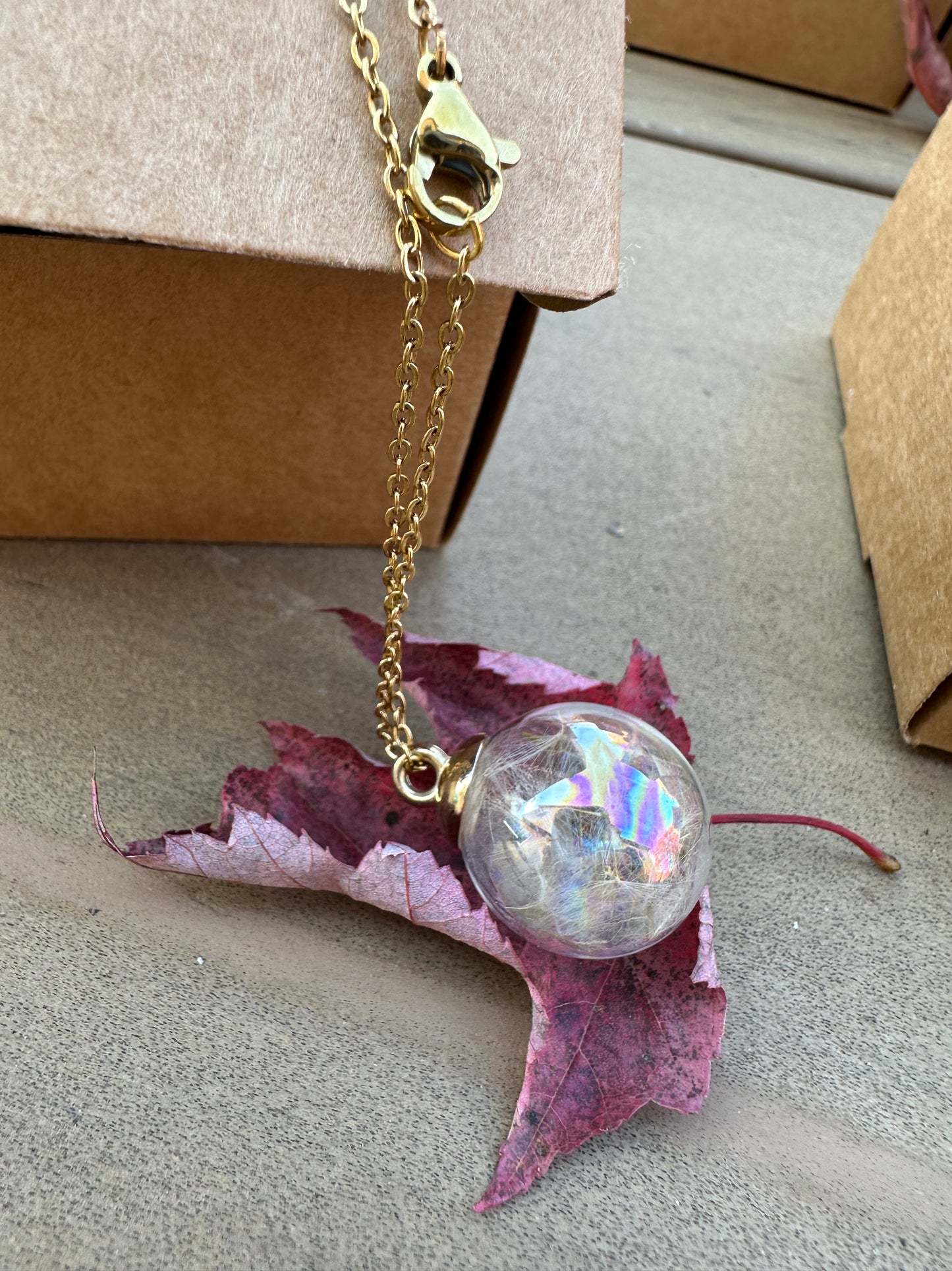 Make a Wish Handcrafted Dandelion Necklace