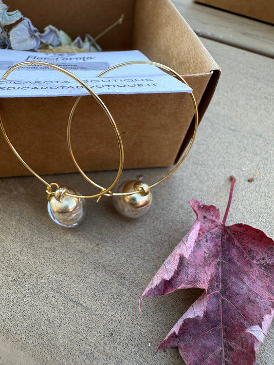 Make a Wish Glass Handcrafted Dandelion Golden Earrings