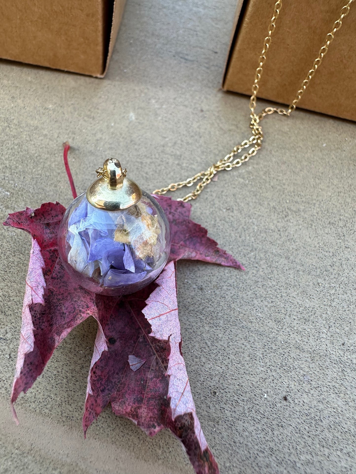 Globe of Peace Handcrafted Mallow Necklace
