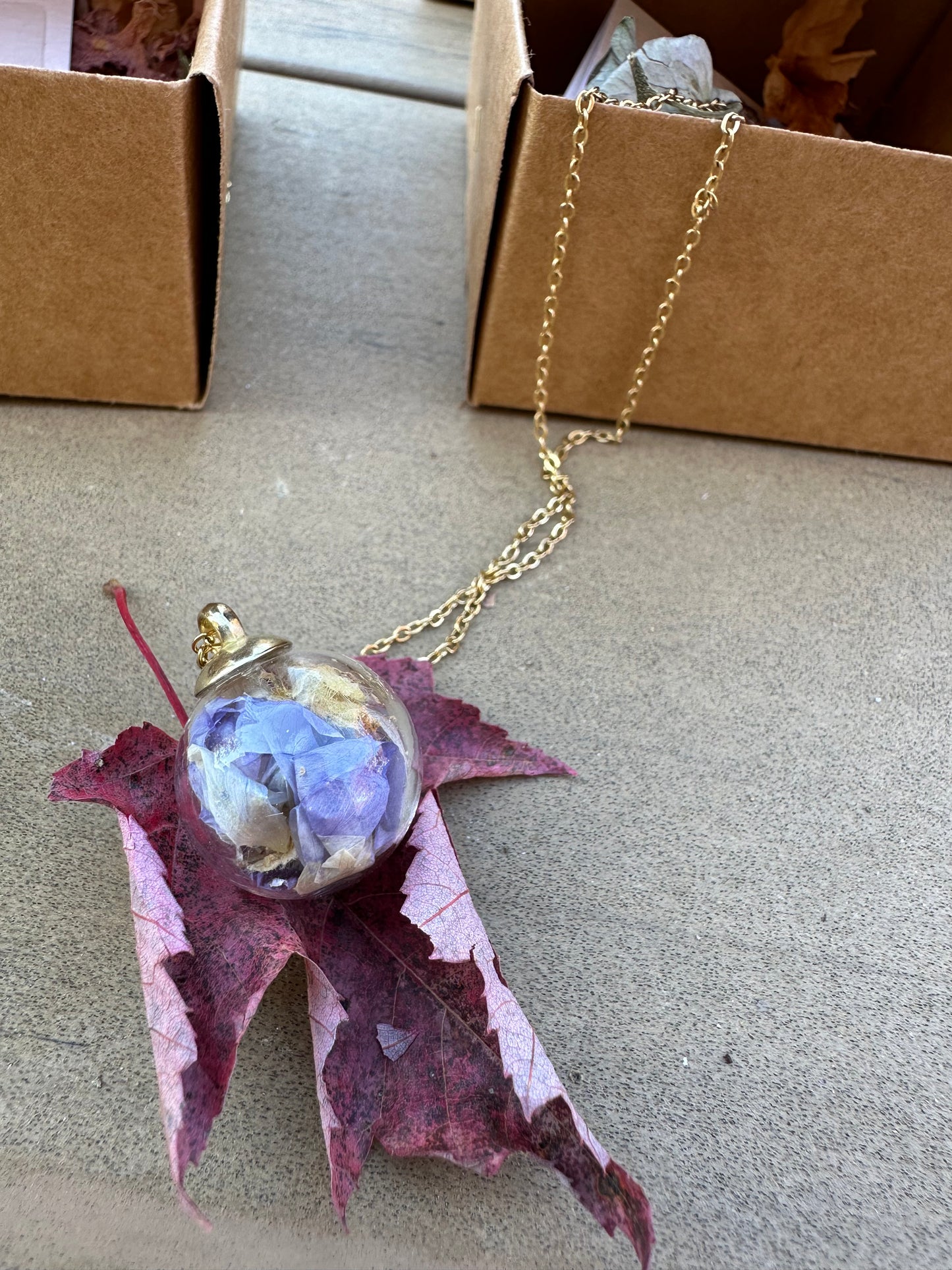 Globe of Peace Handcrafted Mallow Necklace