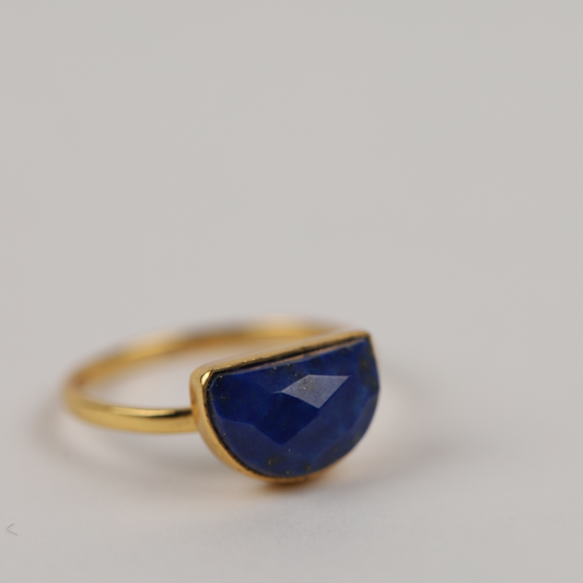 Lapiz Lazuli Gold-Plated 925 Silver Ring