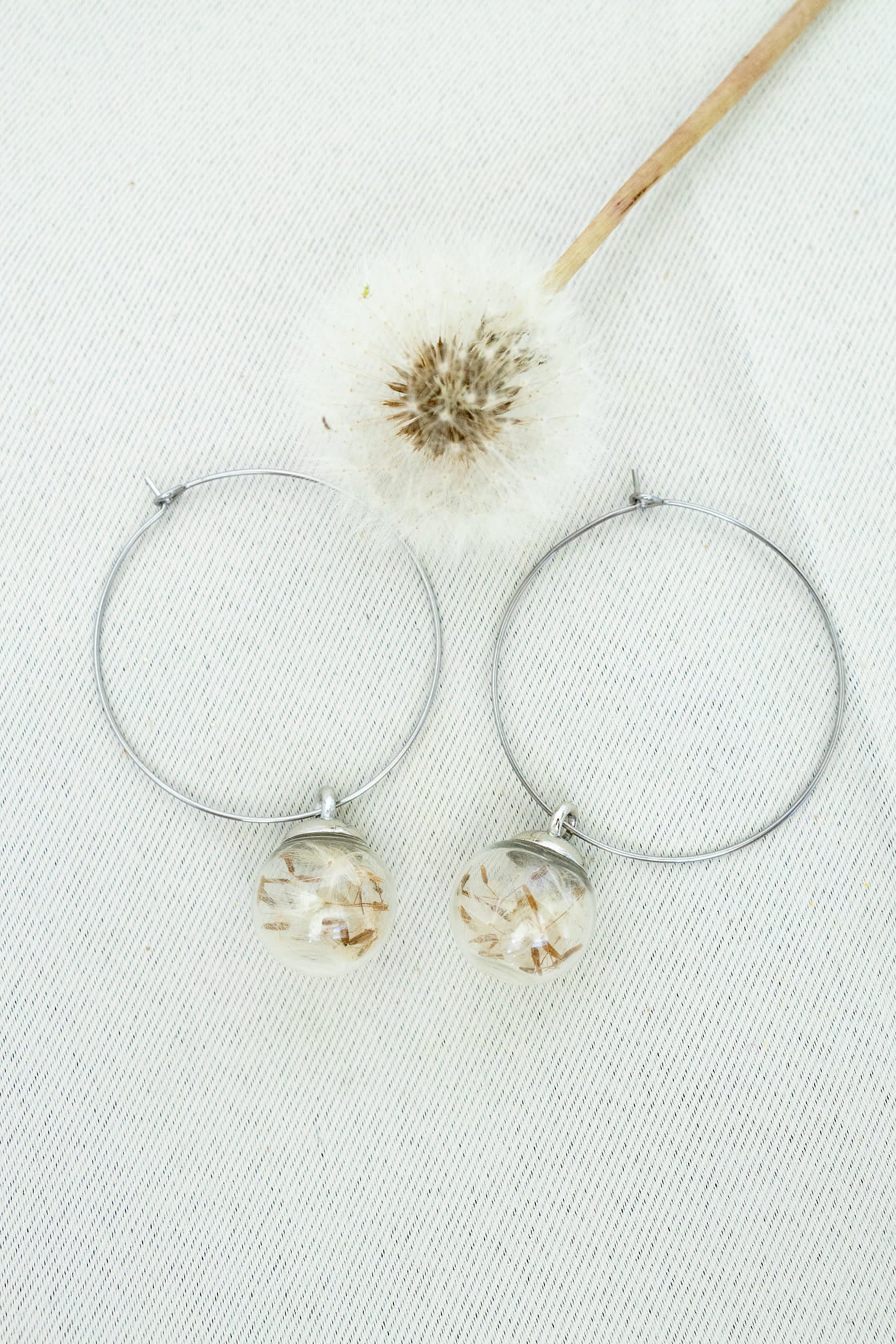 Make a Wish Glass Handcrafted Dandelion Earrings