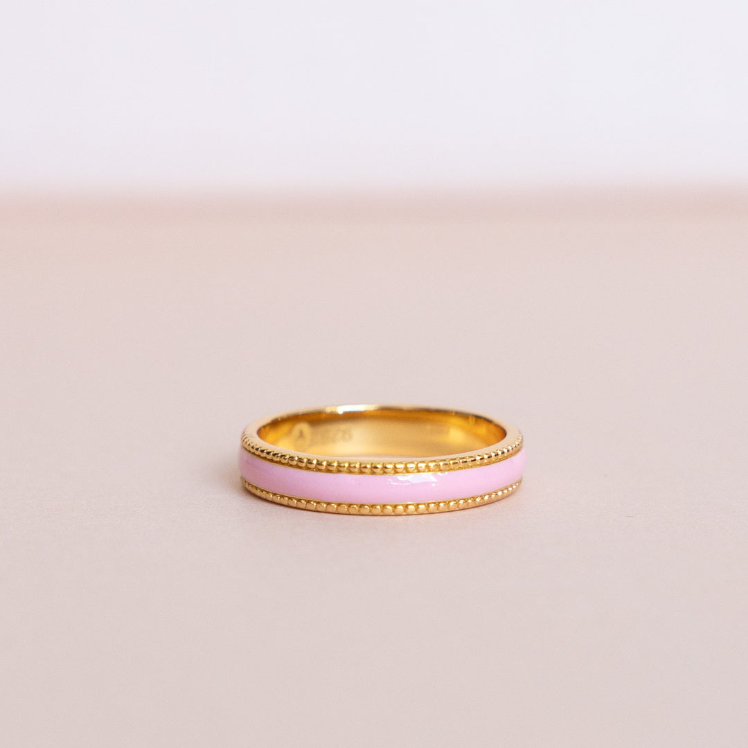 Classic Stackable Pink Enamel Ring