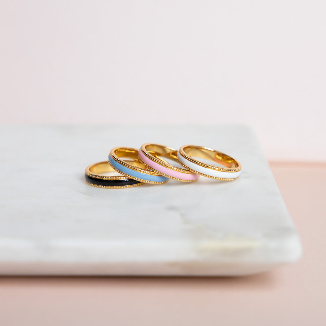 Classic Stackable Pink Enamel Ring